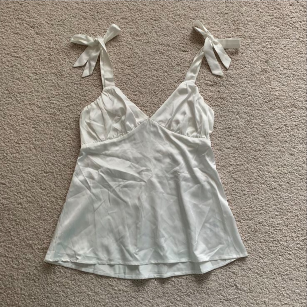 Flynn Skye satin bow top